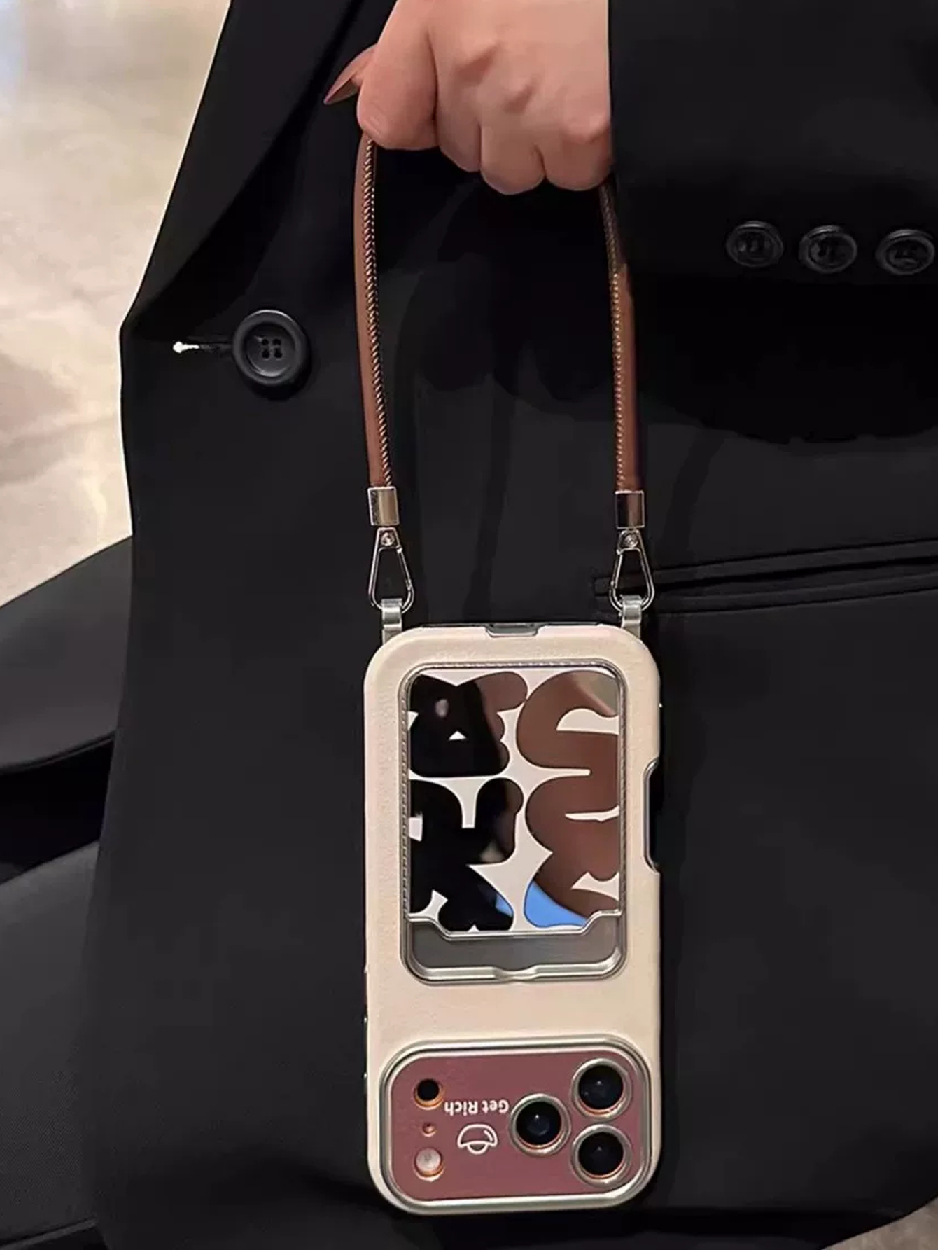 Leather Card Wallet - حافظة هاتف فاخرة من الجلد مع