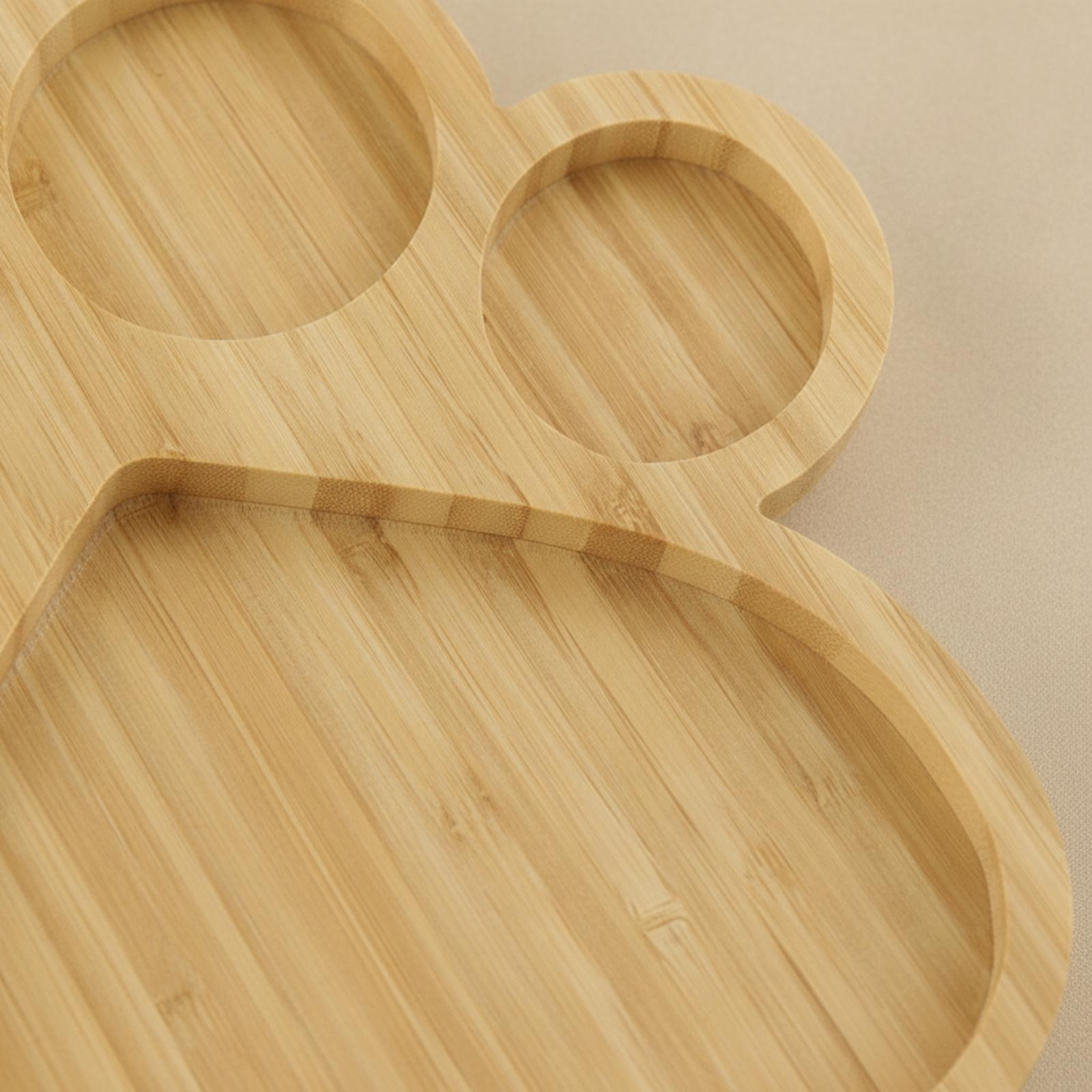 Wooden Serving Tray - طبق خشبي من الخيزران مقسم إلى