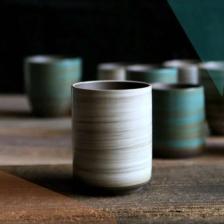Handmade Ceramic Mug - كوب من الخزف الحجري المطلي يدويًا،
