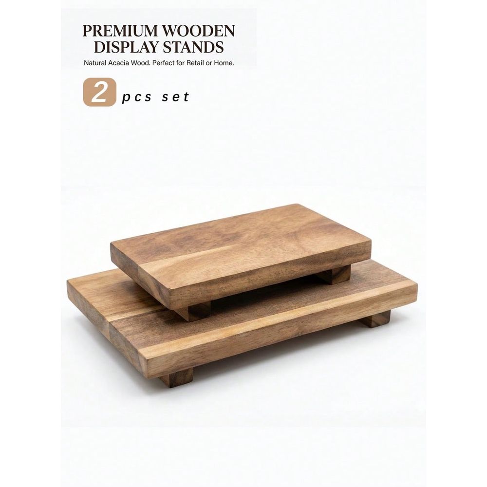 Wooden Serving Tray - مجموعة قطع من ألواح تقديم خشبية