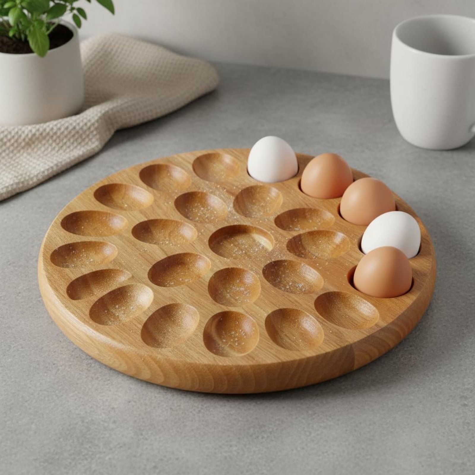 صينية خشبية بيضاوية قابلة للعك - مراجعة Wooden Serving Tray وسعره