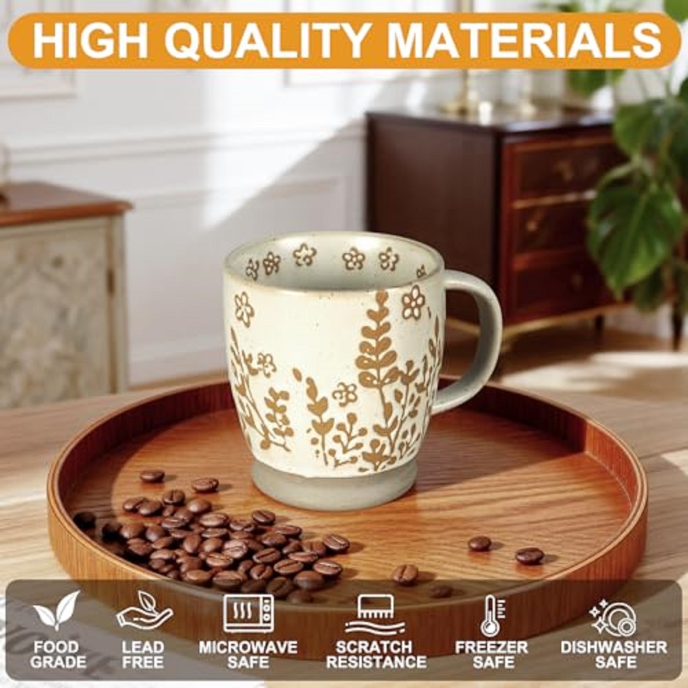 كوب قهوة سعة 18 أونصة هدية للن - مراجعة Handmade Ceramic Mug وسعره