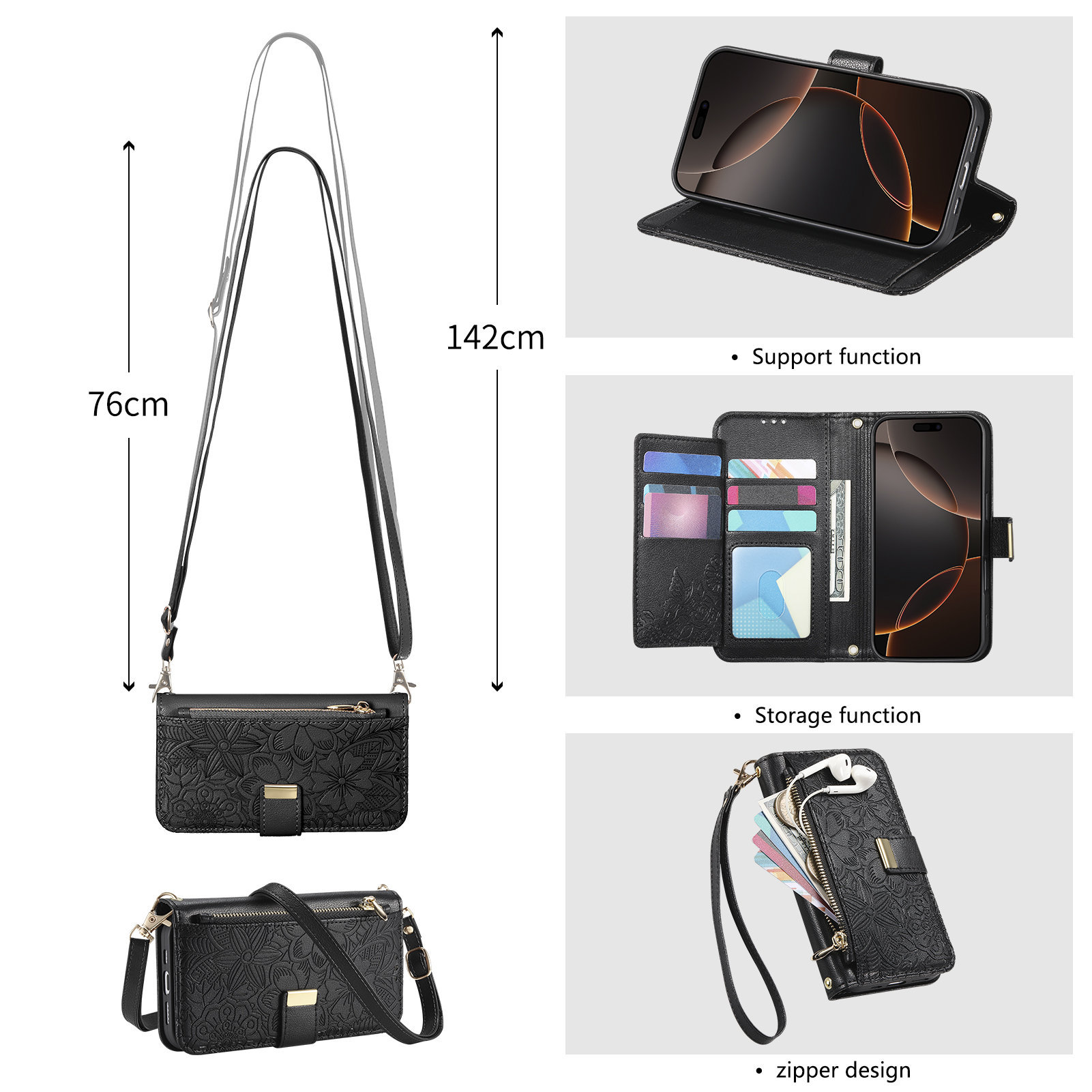 حافظة هاتف جلدية بسحاب وحزام م - مراجعة Leather Card Wallet وسعره
