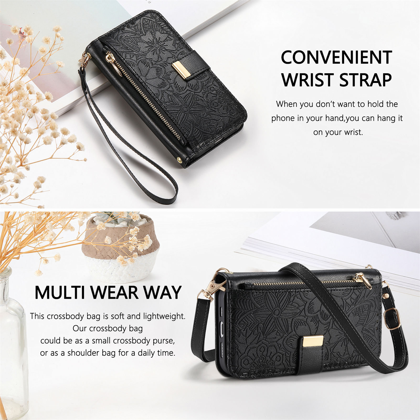 حافظة هاتف جلدية بسحاب وحزام م - مراجعة Leather Card Wallet وسعره