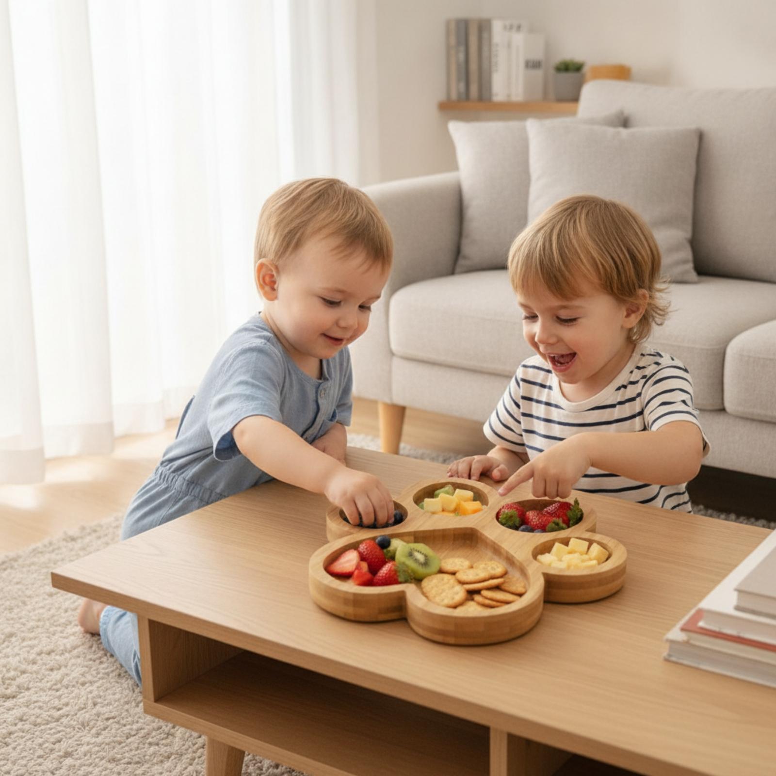 طبق خشبي من الخيزران مقسم إلى  - مراجعة Wooden Serving Tray وسعره
