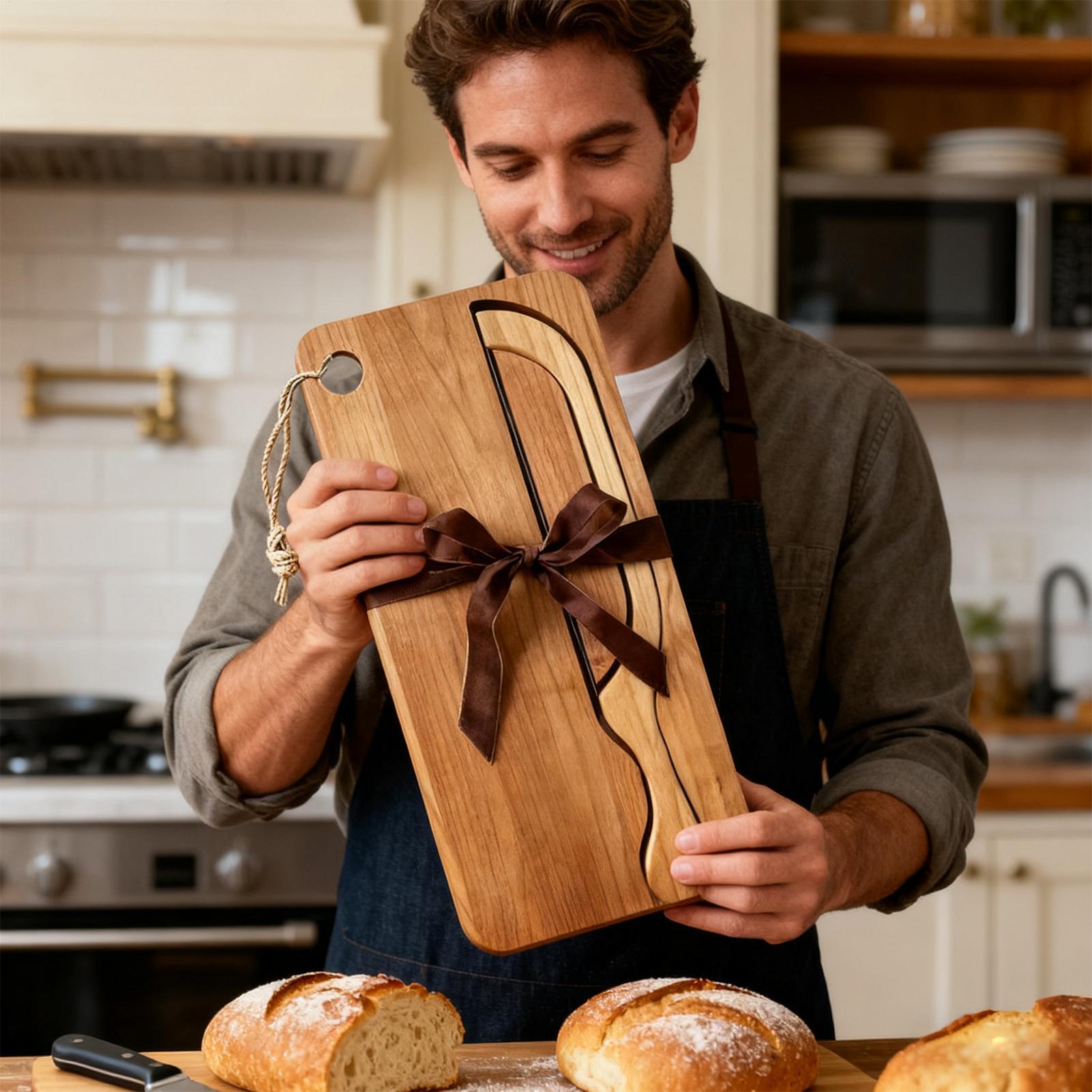 قطاعة خبز للعجين المخمر على شك - مراجعة Wooden Serving Tray وسعره