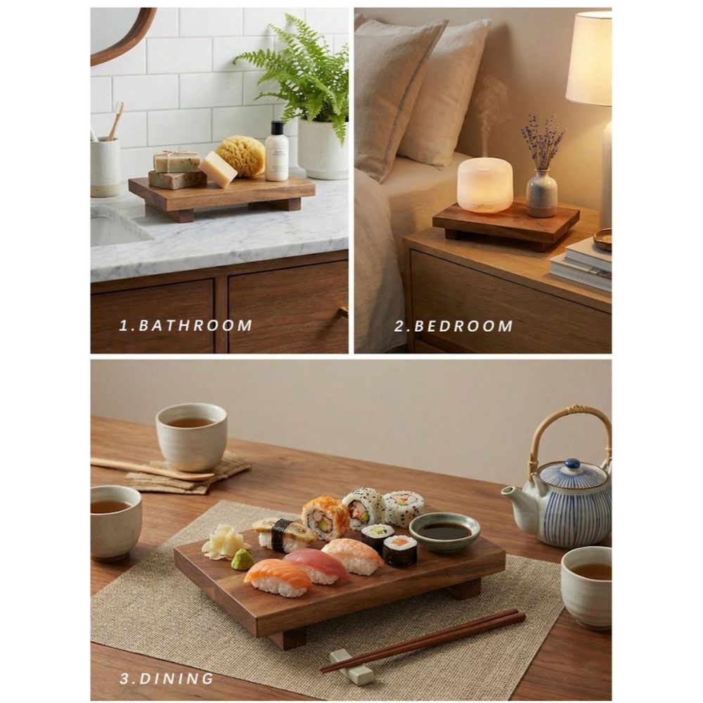 مجموعة قطع من ألواح تقديم خشبي - مراجعة Wooden Serving Tray وسعره